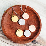 25mm Disc Necklace (Silver, Gold, or Rose Gold) and Optional Extra Discs, Metal Blank 135 - 
