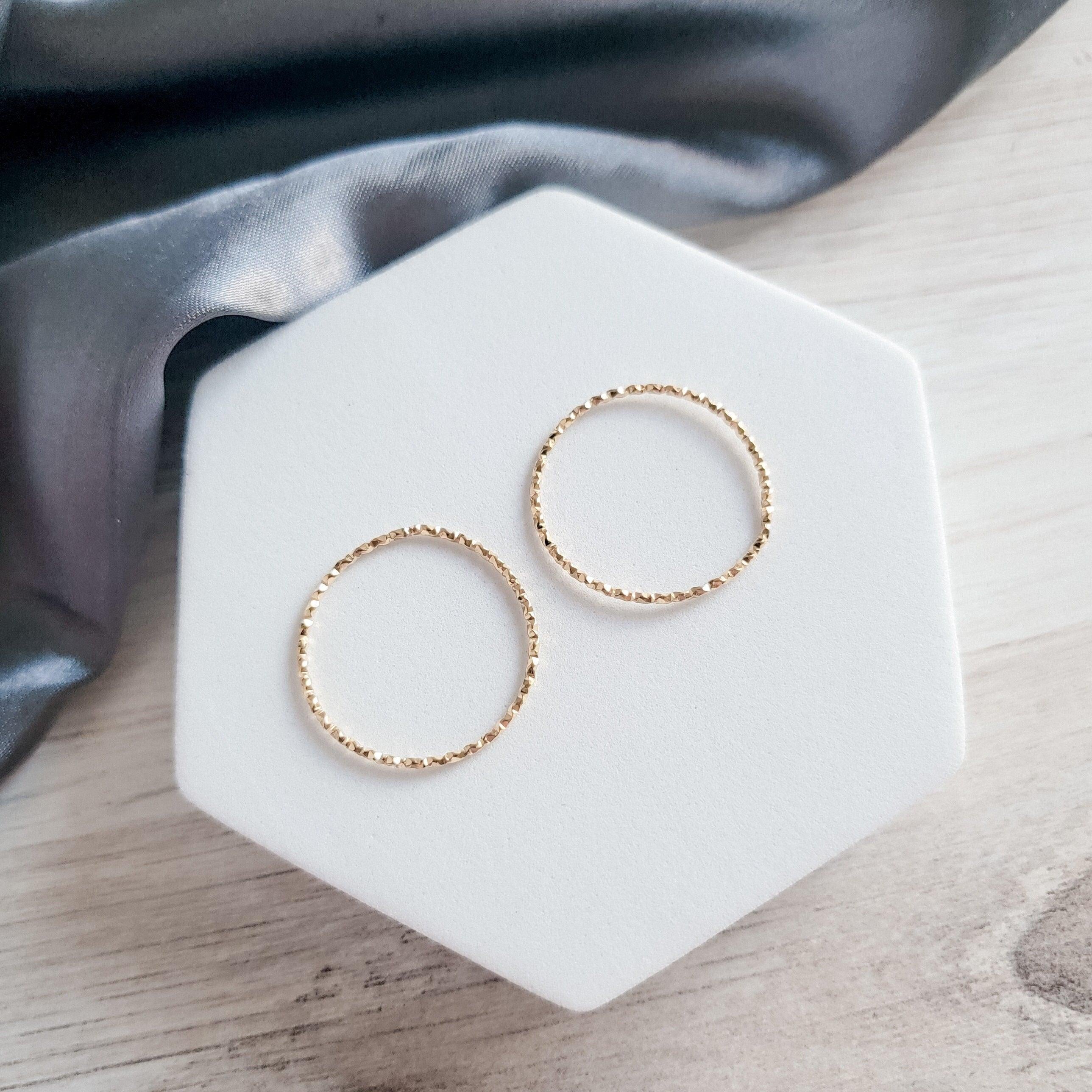 25mm Gold Hammered Stainless Steel Circle Linking Rings (Sparkle Effect), 10 Pieces, Connector 29 - 