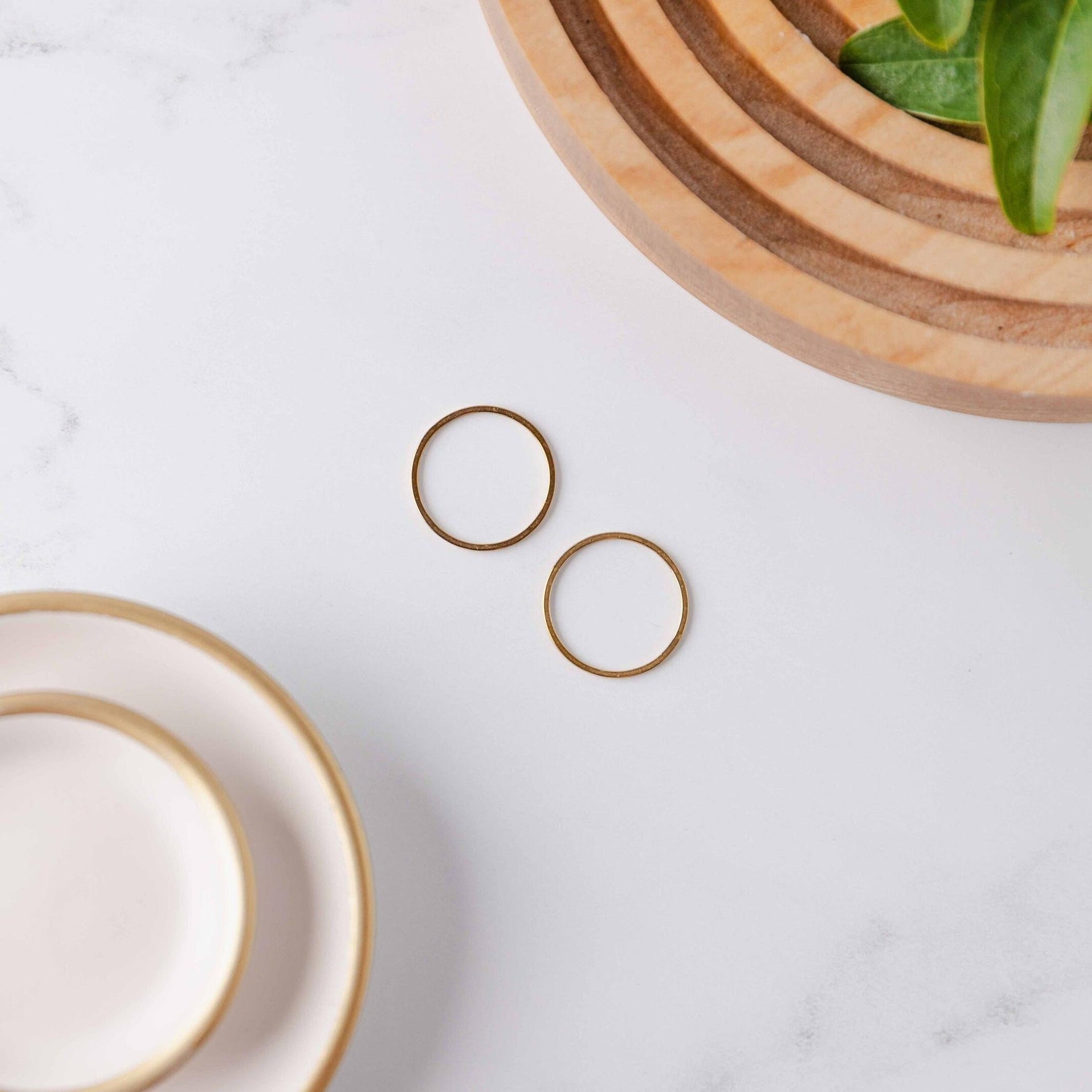 25mm Gold Stainless Steel Circle Linking Rings (Smooth), 10 Pieces, Connector 31 - 