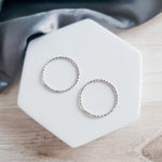 25mm Silver Hammered Stainless Steel Circle Linking Rings (Sparkle Effect), 10 Pieces, Connector 28 - 