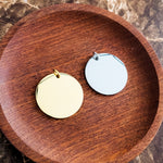 30mm Disc Pendant (Silver or Gold), 5 Pieces Total, Metal Blank 142 - 
