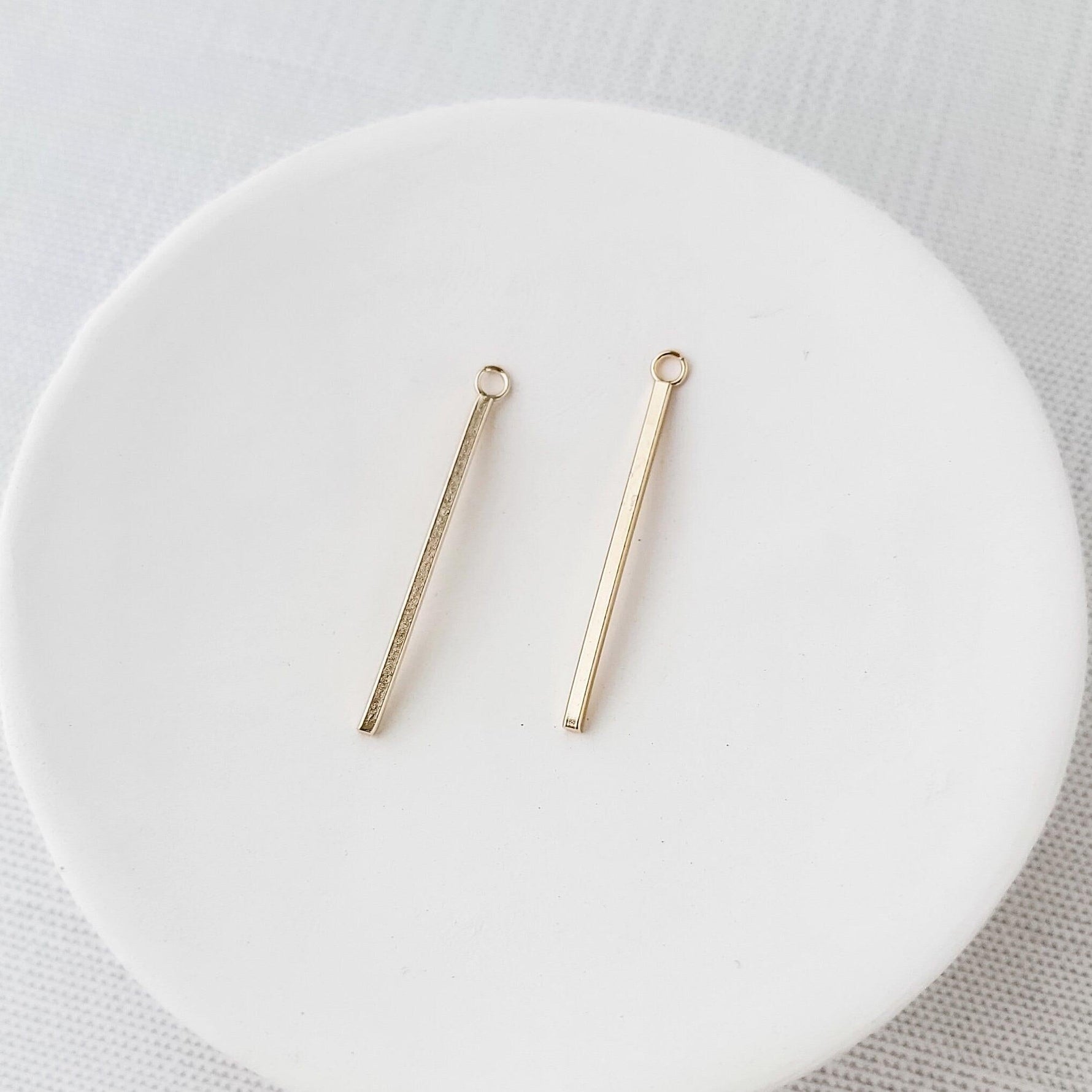 33mm Gold Stainless Steel Bar Pendant Connectors, 10 Pieces, Charm 65 - 