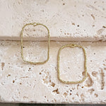 34mm Hammered Gold Rectangle Brass Charm with Hole, 10 Pieces, Charm 113 - 