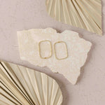 34mm Hammered Gold Rectangle Brass Charm with Hole, 10 Pieces, Charm 113 - 