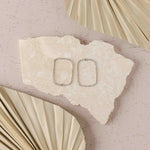 34mm Hammered Silver Rectangle Brass Charm with Hole, 10 Pieces, Charm 62 - 