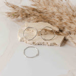 35mm Hammered Silver Circle Brass Charm with Hole, 10 Pieces, Charm 70 - 