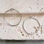 35mm Hammered Silver Circle Brass Charm with Hole, 10 Pieces, Charm 70 - 