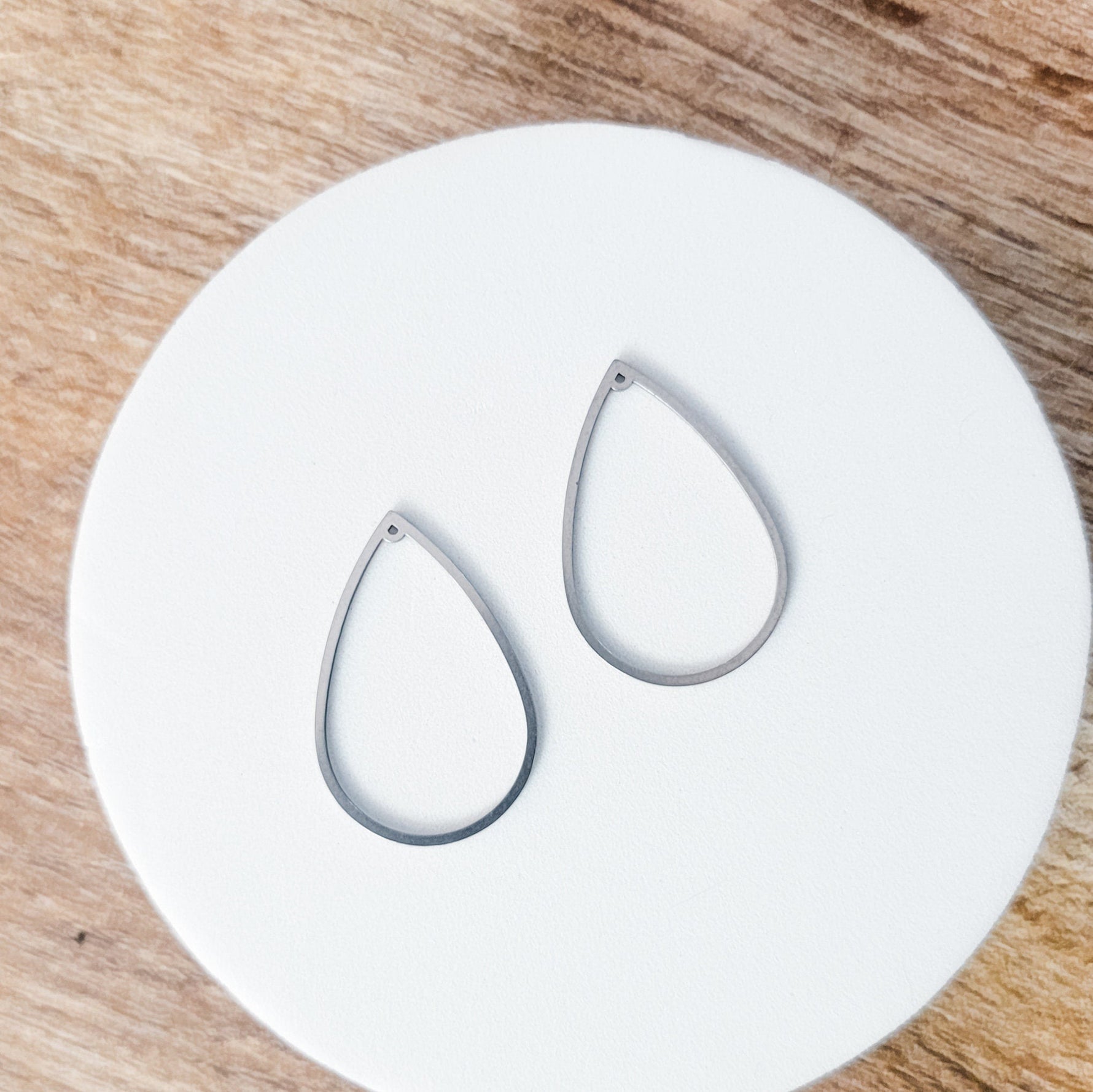 35mm Silver Stainless Steel Teardrop Linking Rings, 10 Pieces, Charm 63 - 