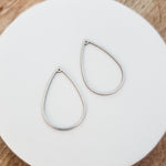 35mm Silver Stainless Steel Teardrop Linking Rings, 10 Pieces, Charm 63 - 