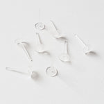 3mm Clear Plastic Flat Pad Earring Posts, 100 Pieces, Plastic 5 - 