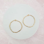 42mm Hammered Gold Circle Brass Charm with Hole, 10 Pieces, Charm 84 - 