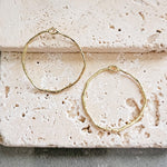 42mm Hammered Gold Circle Brass Charm with Hole, 10 Pieces, Charm 84 - 