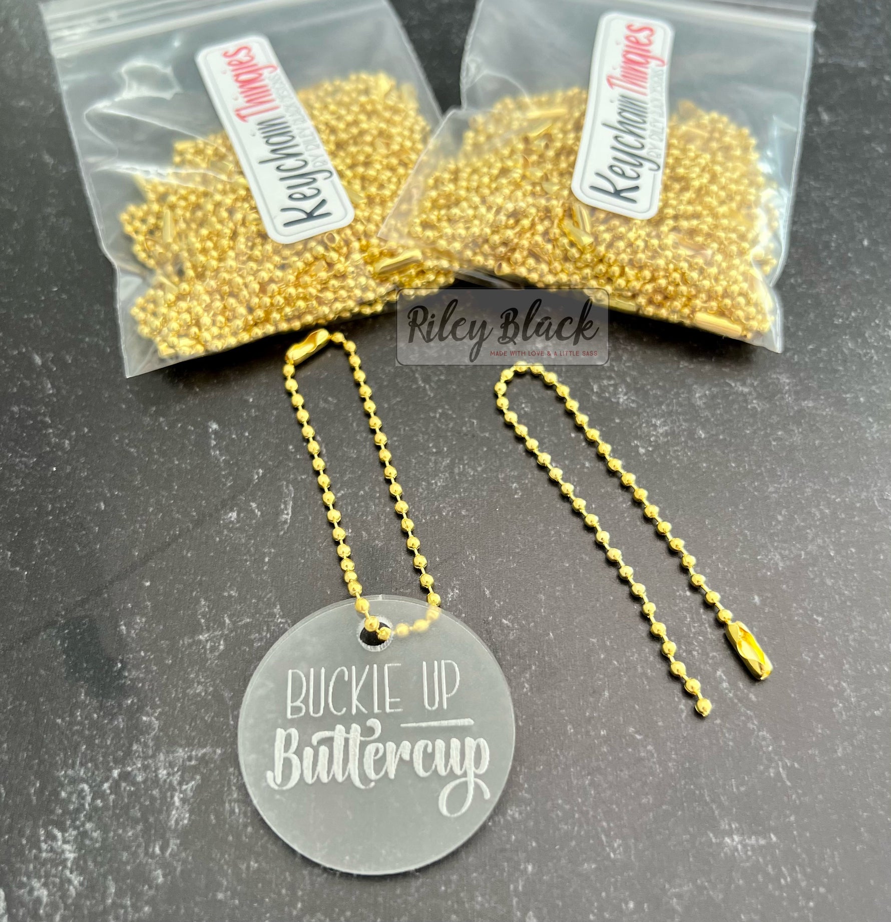 50 Ball & Chain Keychain Thingies - Keychain Clips
