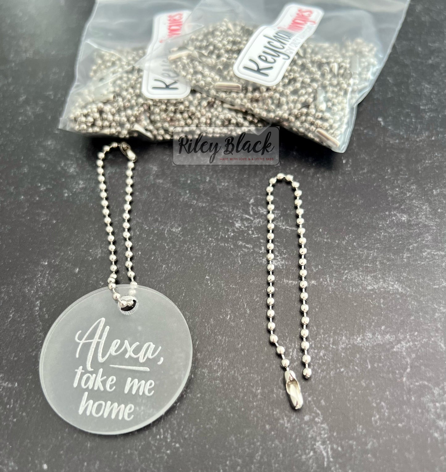 50 Ball & Chain Keychain Thingies - Keychain Clips