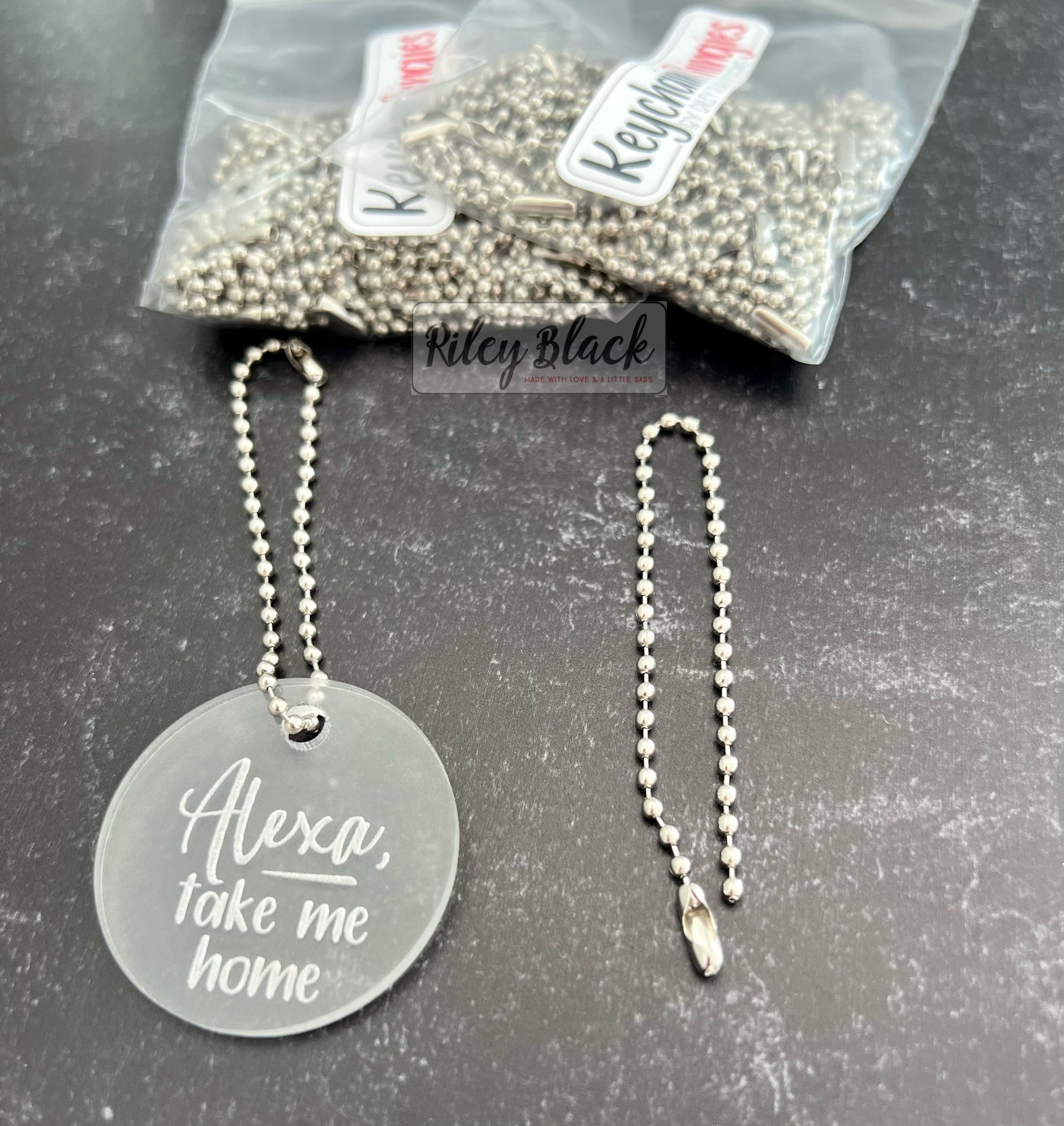 50 Ball & Chain Keychain Thingies - Keychain Clips