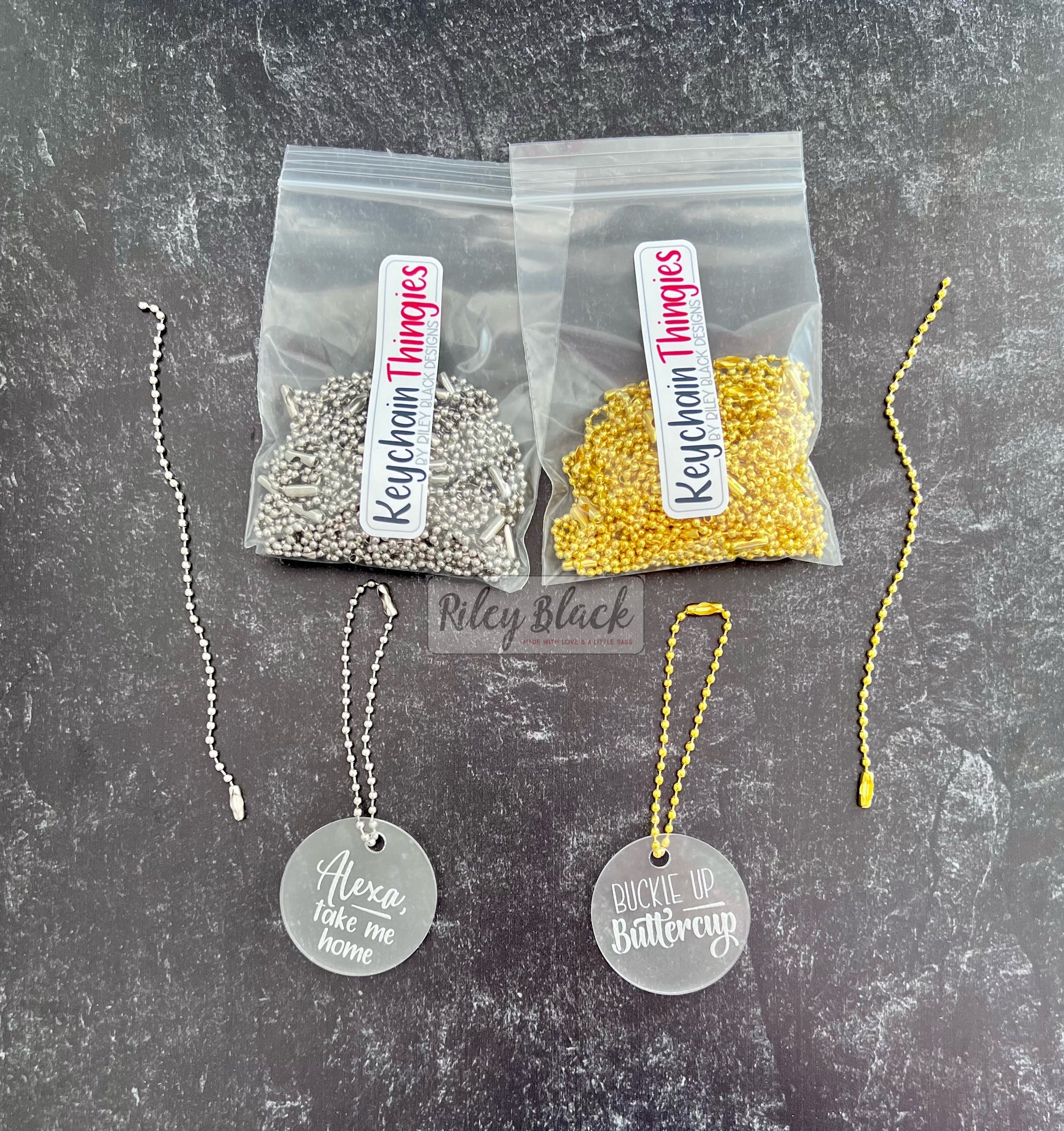 50 Ball & Chain Keychain Thingies - Keychain Clips