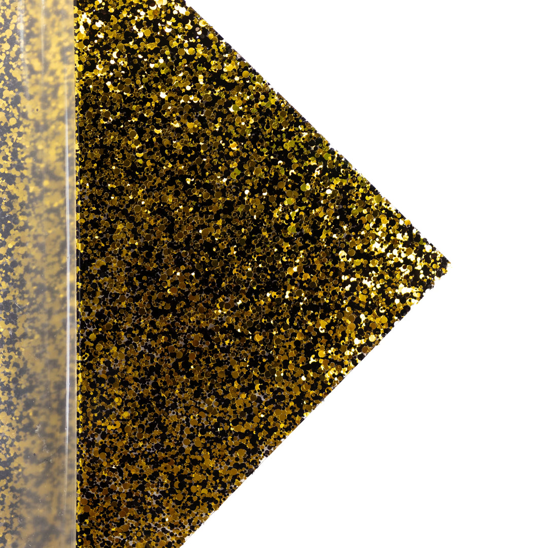 1/8" Black & Gold Glitter Dots Cast Acrylic Sheets