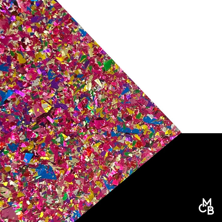 5/32" Pink Chunky Flake Glitter Cast Acrylic Sheets - Acrylic Sheets