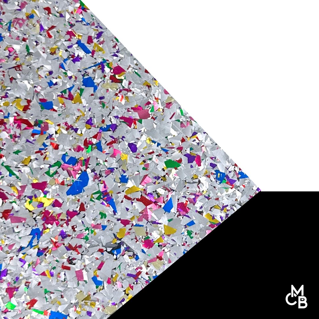 5/32" Silver Party Chunky Flake Glitter Cast Acrylic Sheets - Acrylic Sheets
