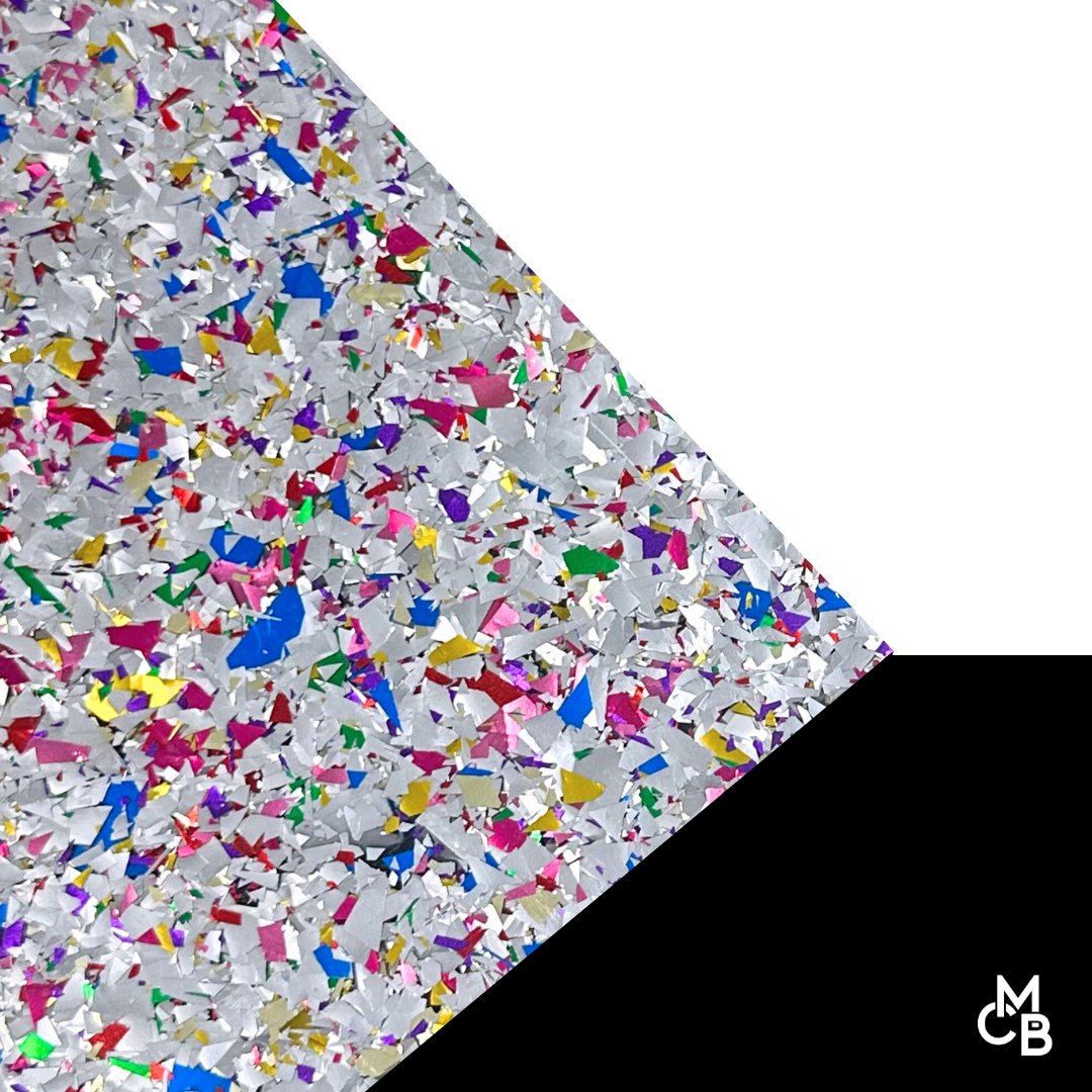 Silver Party Chunky Flake Glitter Cast Acrylic Sheets - GLITTER Acrylic Sheets