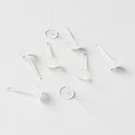 5mm Clear Plastic Flat Pad Earring Posts, 100 Pieces, Plastic 6 - 