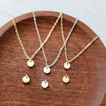 6mm Disc Necklace (Silver, Gold, or Rose Gold) and Optional Extra Discs, Metal Blank 173 - 