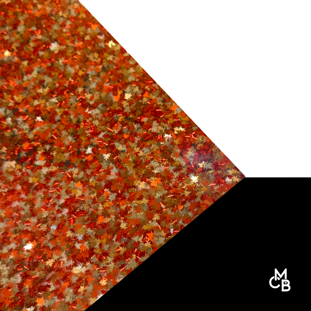 AutumnLeafConfetti Glitter Cast Acrylic Sheets