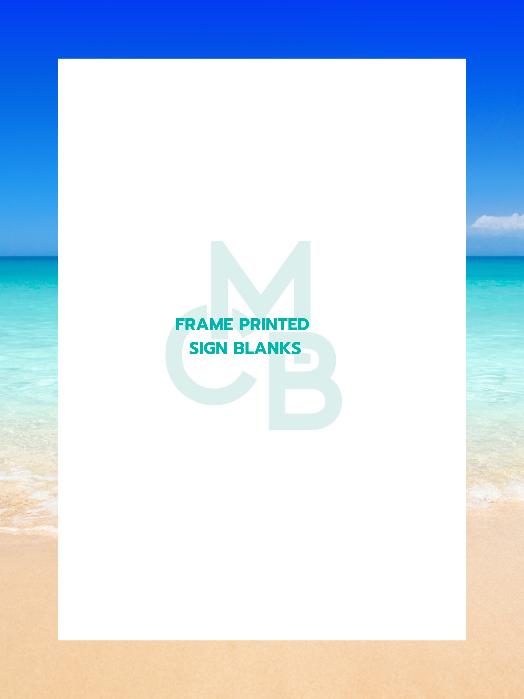 Frame Printed Acrylic Sign Blanks | Beach 1