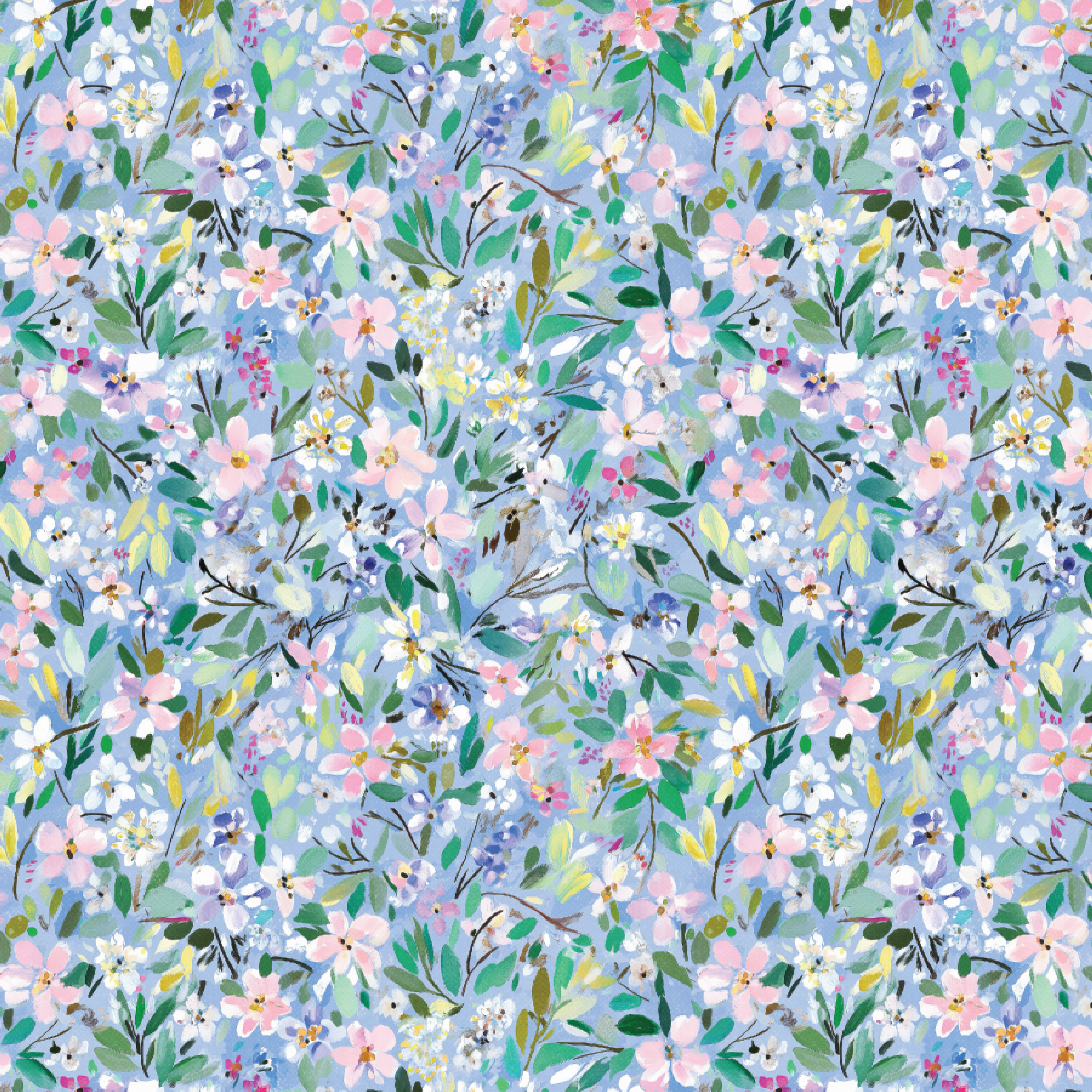 P1392 | Blue Floral Monet-ish Pattern Acrylic Sheets