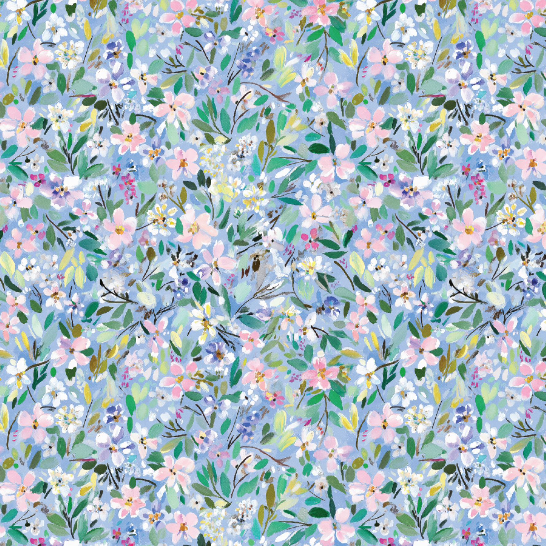 P1392 | Blue Floral Monet-ish Pattern Acrylic Sheets