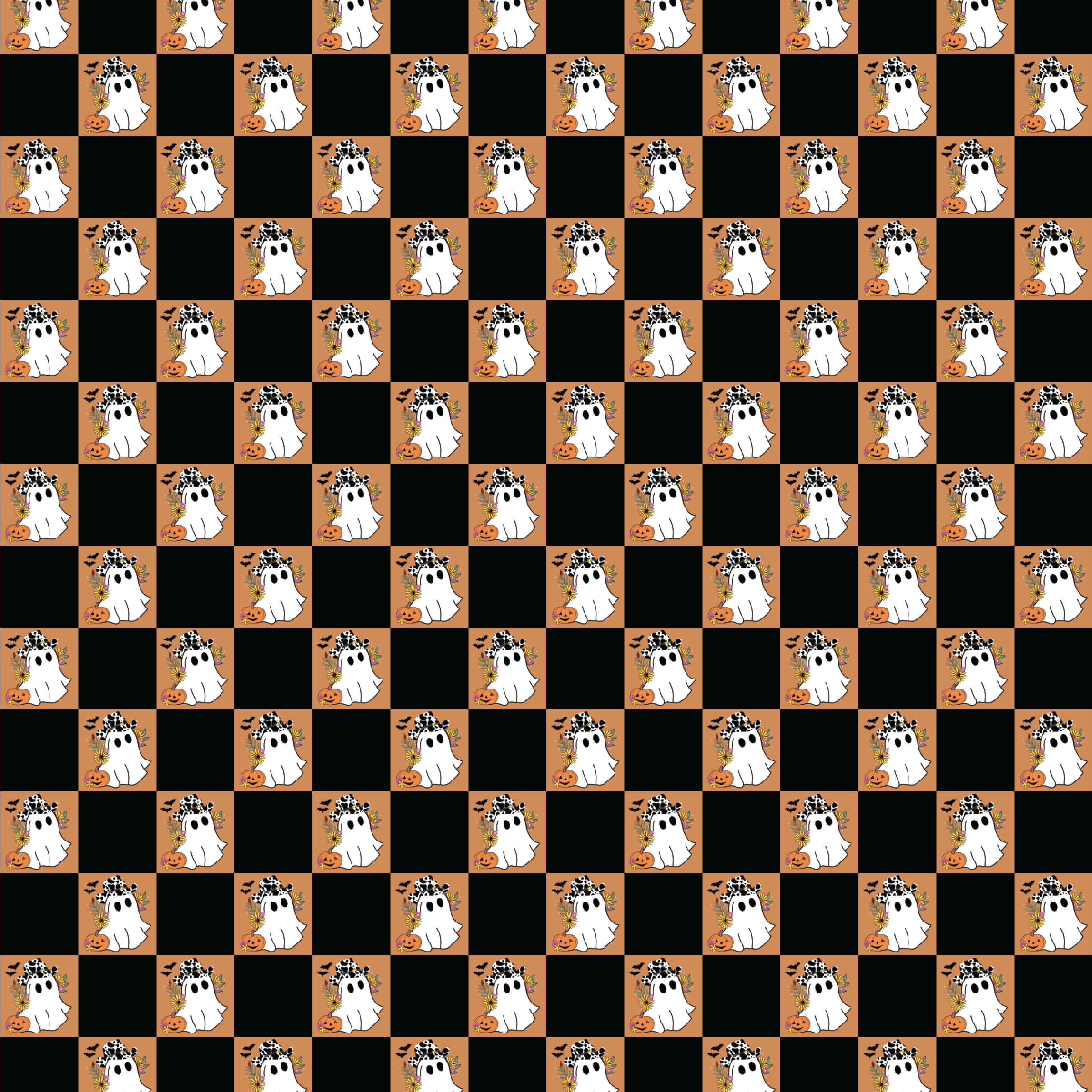 P1399 | Checkered Cowgirl Ghosts Pattern Acrylic Sheets