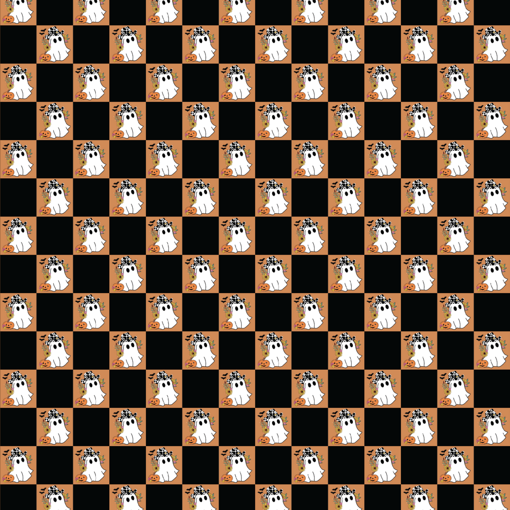 P1399 | Checkered Cowgirl Ghosts Pattern Acrylic Sheets