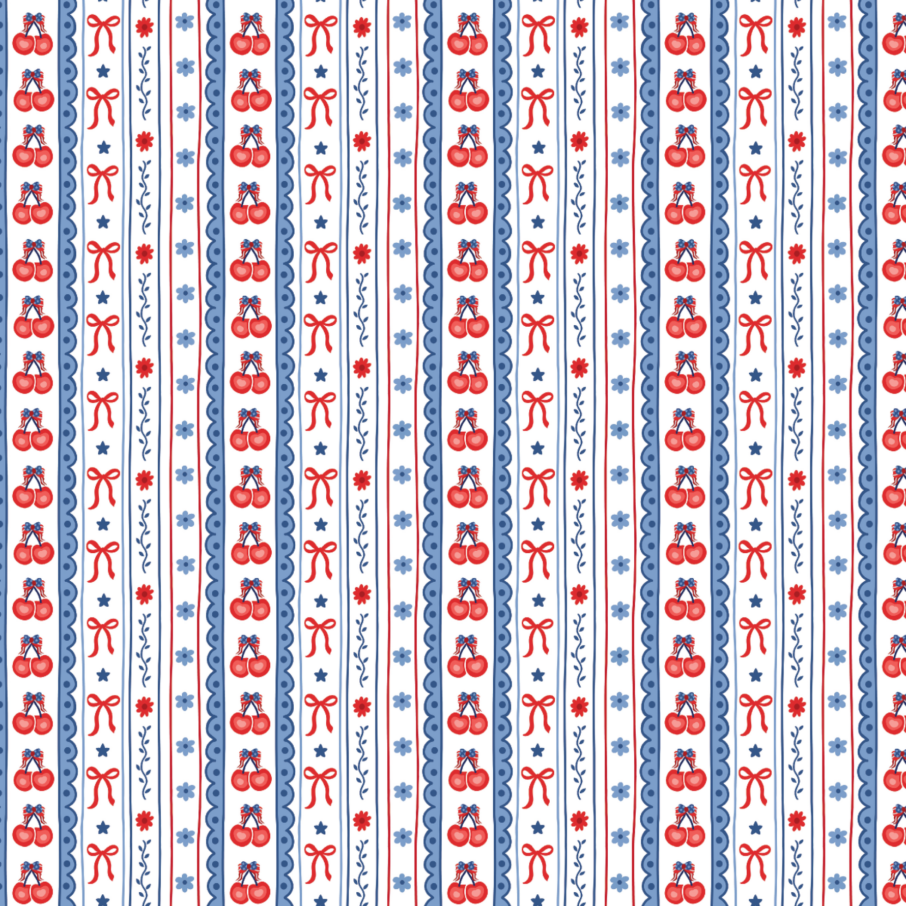 P1402 | Coquette July 4th Cherry Bow Pattern Acrylic Sheets