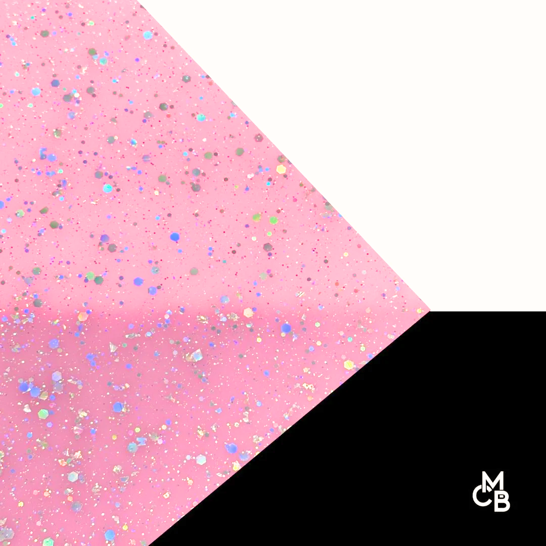 1/8" Pastel Pink Diamond Dust Glitter Dots Cast Acrylic Sheets