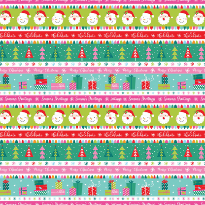 P0363 | Festive Christmas Stripes Pattern Acrylic Sheets