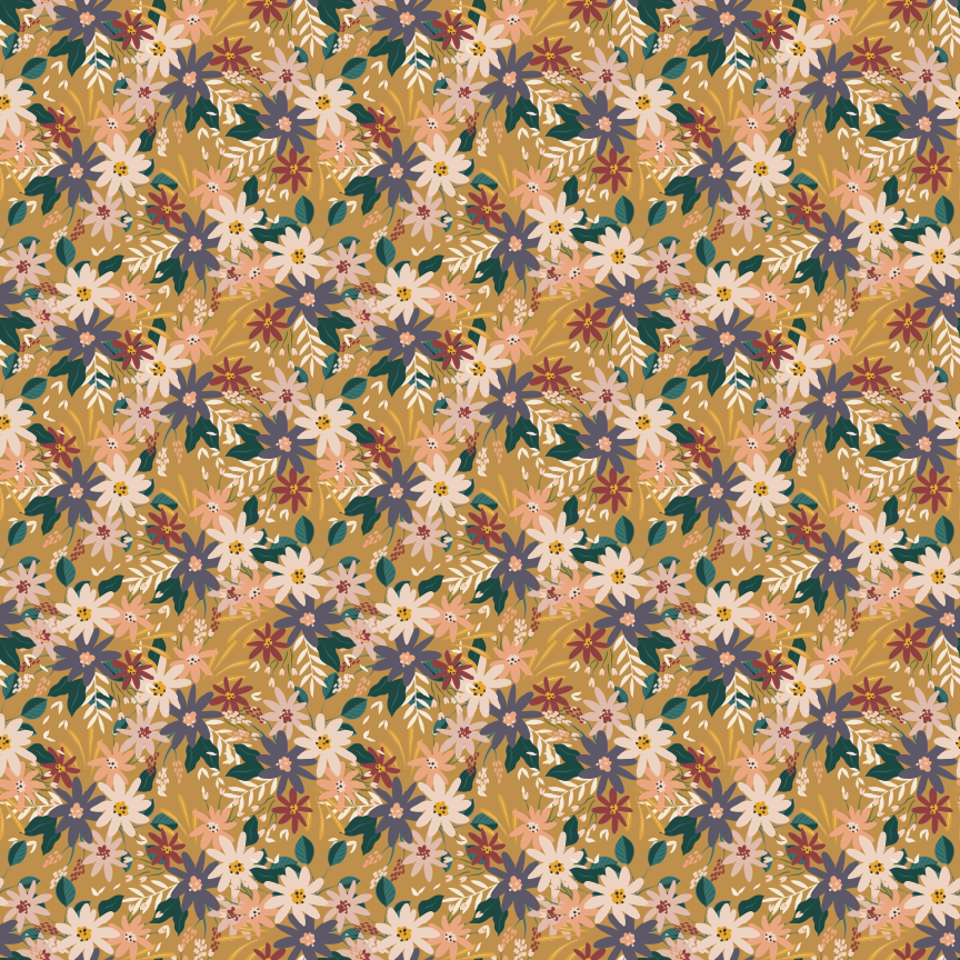 P0368 | Floral Bloom Mustard Pattern Acrylic Sheet