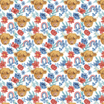 P1490 | Floral Highland Cow Pattern Acrylic Sheets