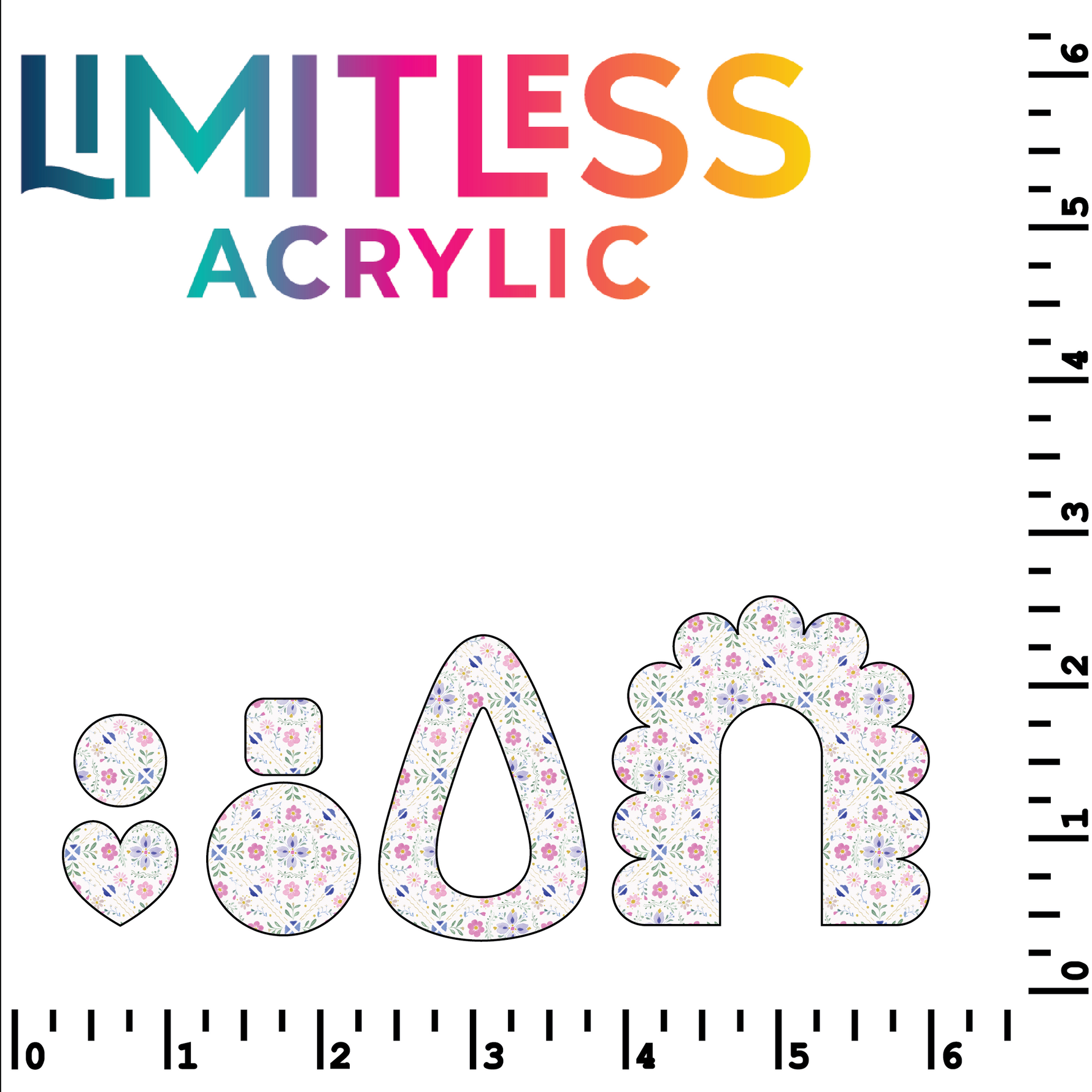 P1415 | Folk Floral Scattered Pattern Acrylic Sheets
