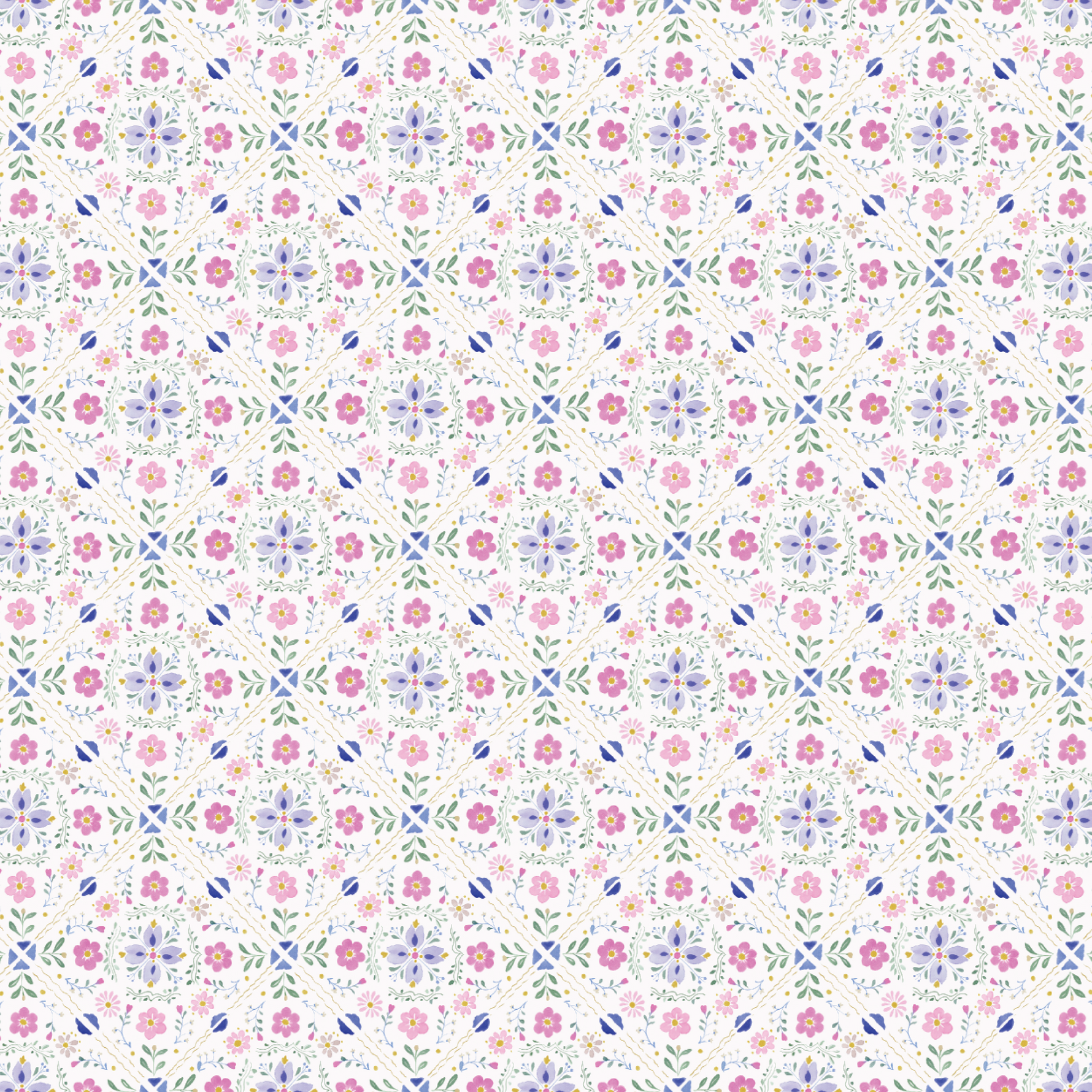 P1415 | Folk Floral Scattered Pattern Acrylic Sheets