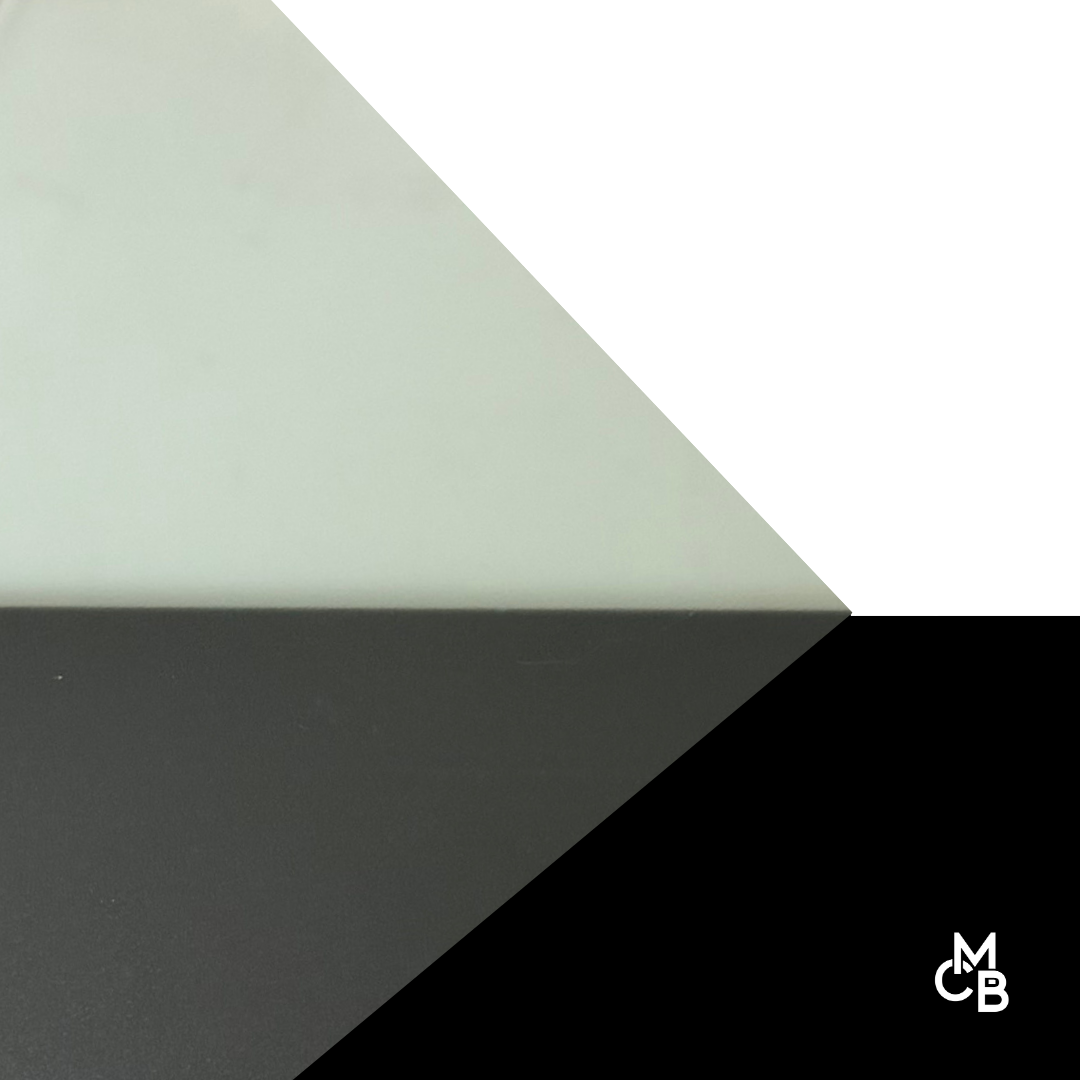 1/8" Frosted Glass Green Edge Cast Acrylic Sheets | Matte/Gloss Finish One Side Matte | 3030