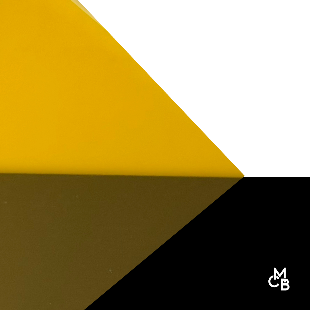 1/8" Frosted Sunset Yellow Cast Acrylic Sheets Both Sides Matte