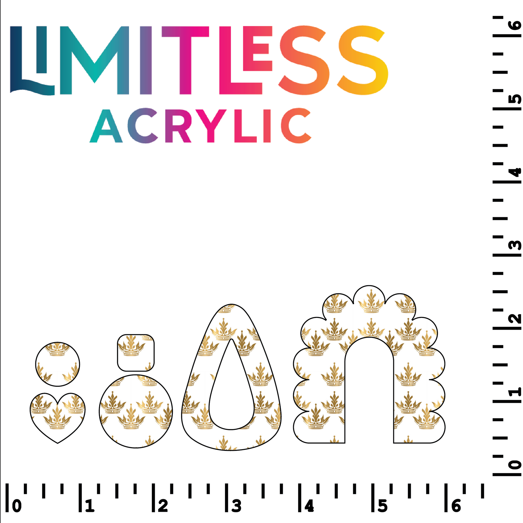 P1419 | Gold Crowns Pattern Acrylic Sheets