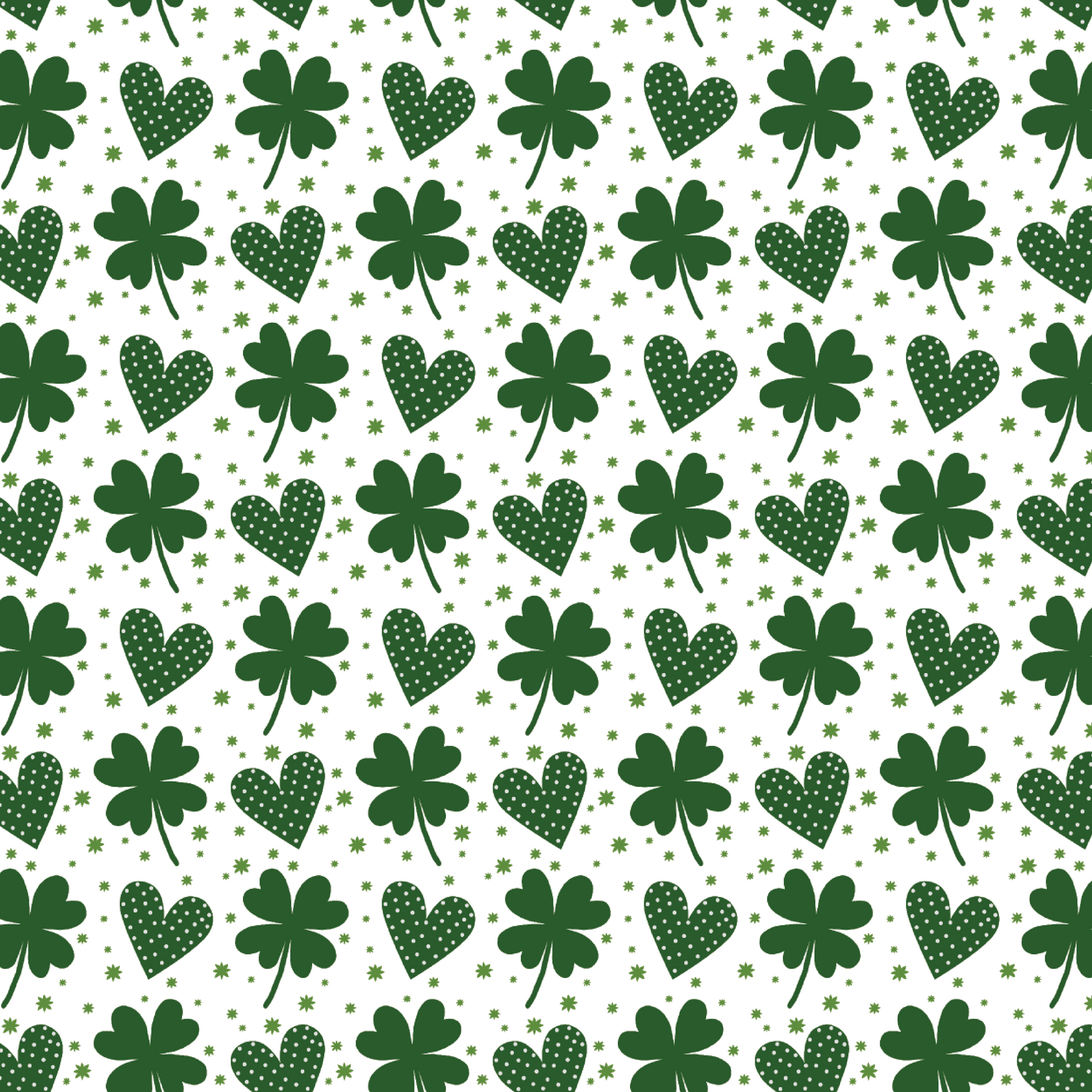P1421 | Green 4 Leaf Clover & Hearts Pattern Acrylic Sheets