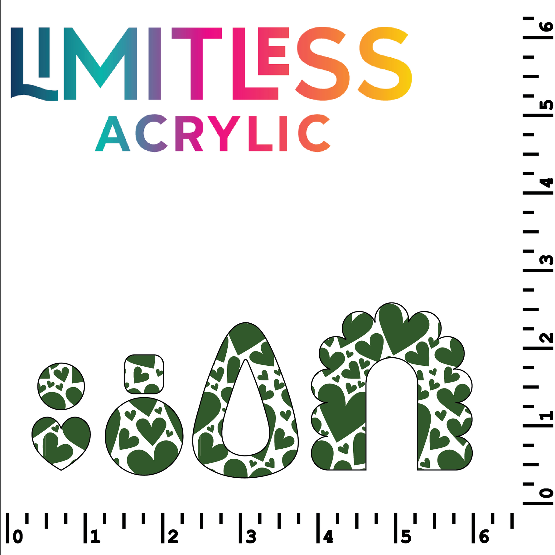 P1422 | Green Heart Pattern Acrylic Sheets