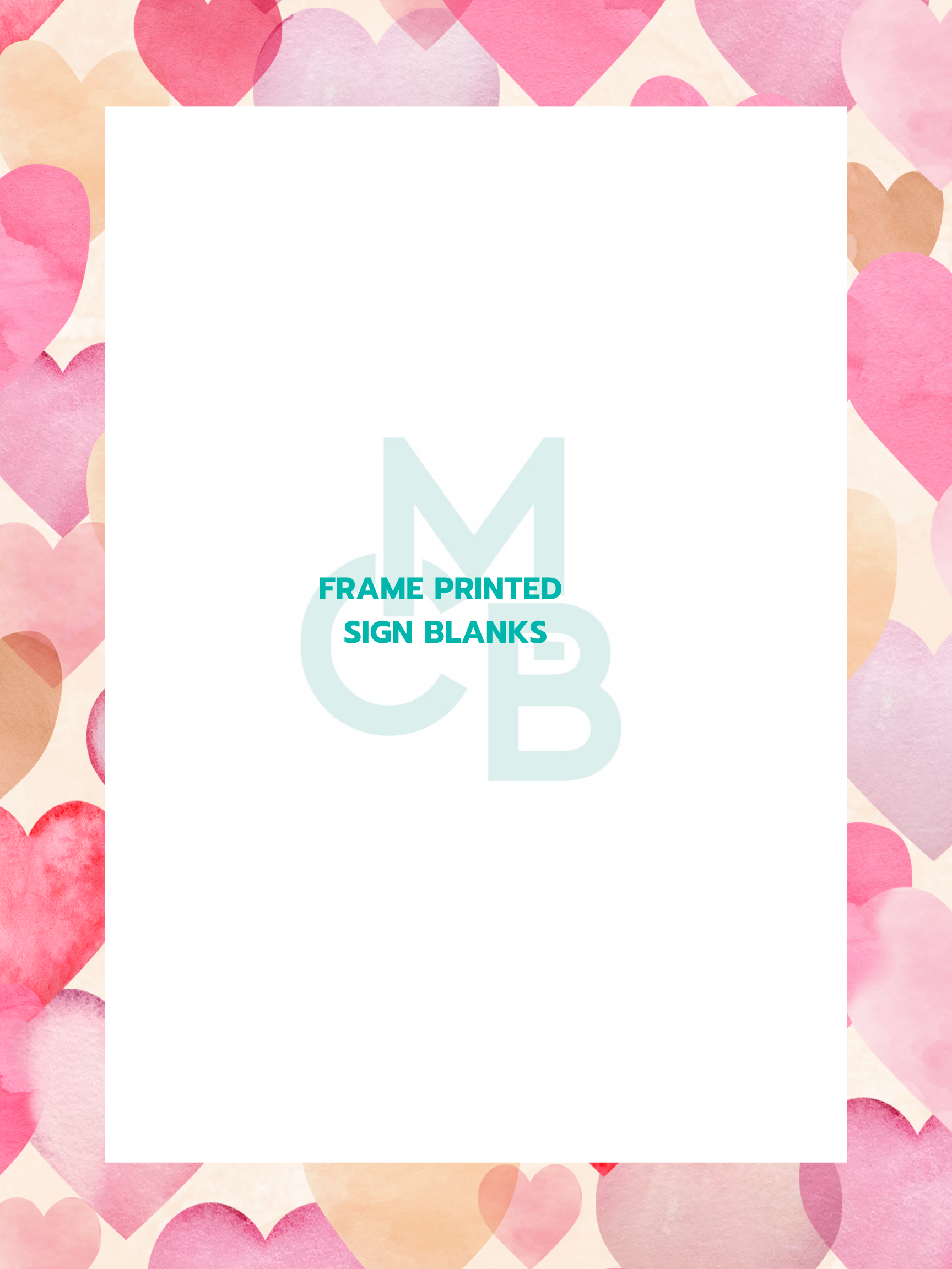 Frame Printed Acrylic Sign Blanks | Hearts