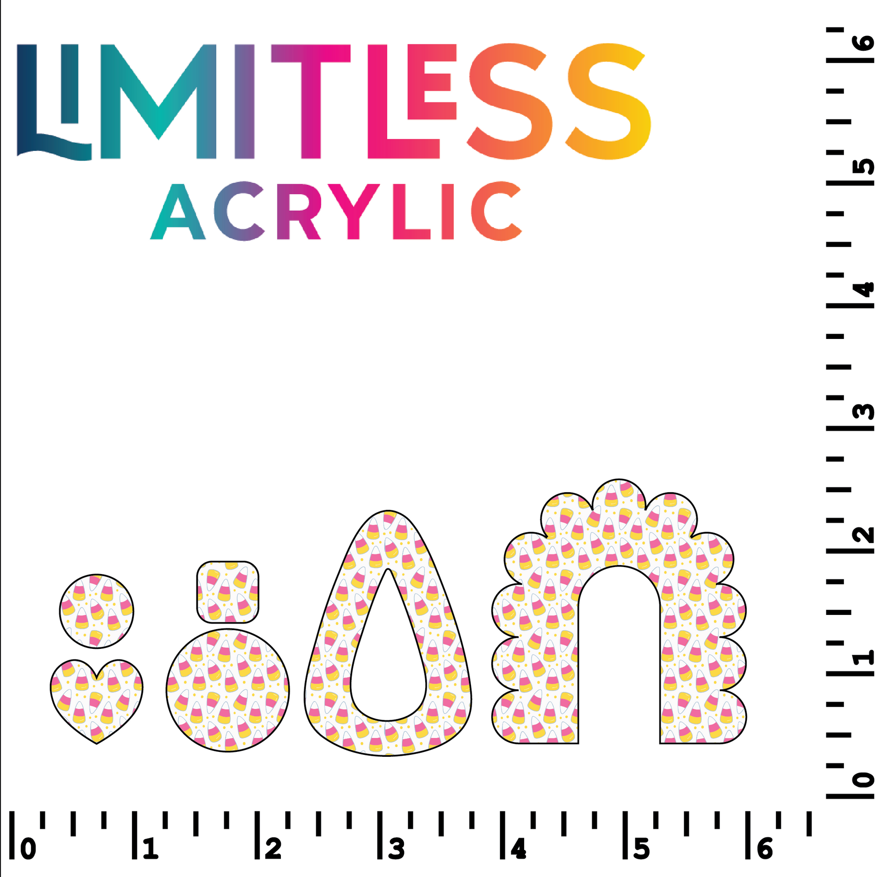 P1326 | Itty Bitty Candy Corn Pattern Acrylic Sheets