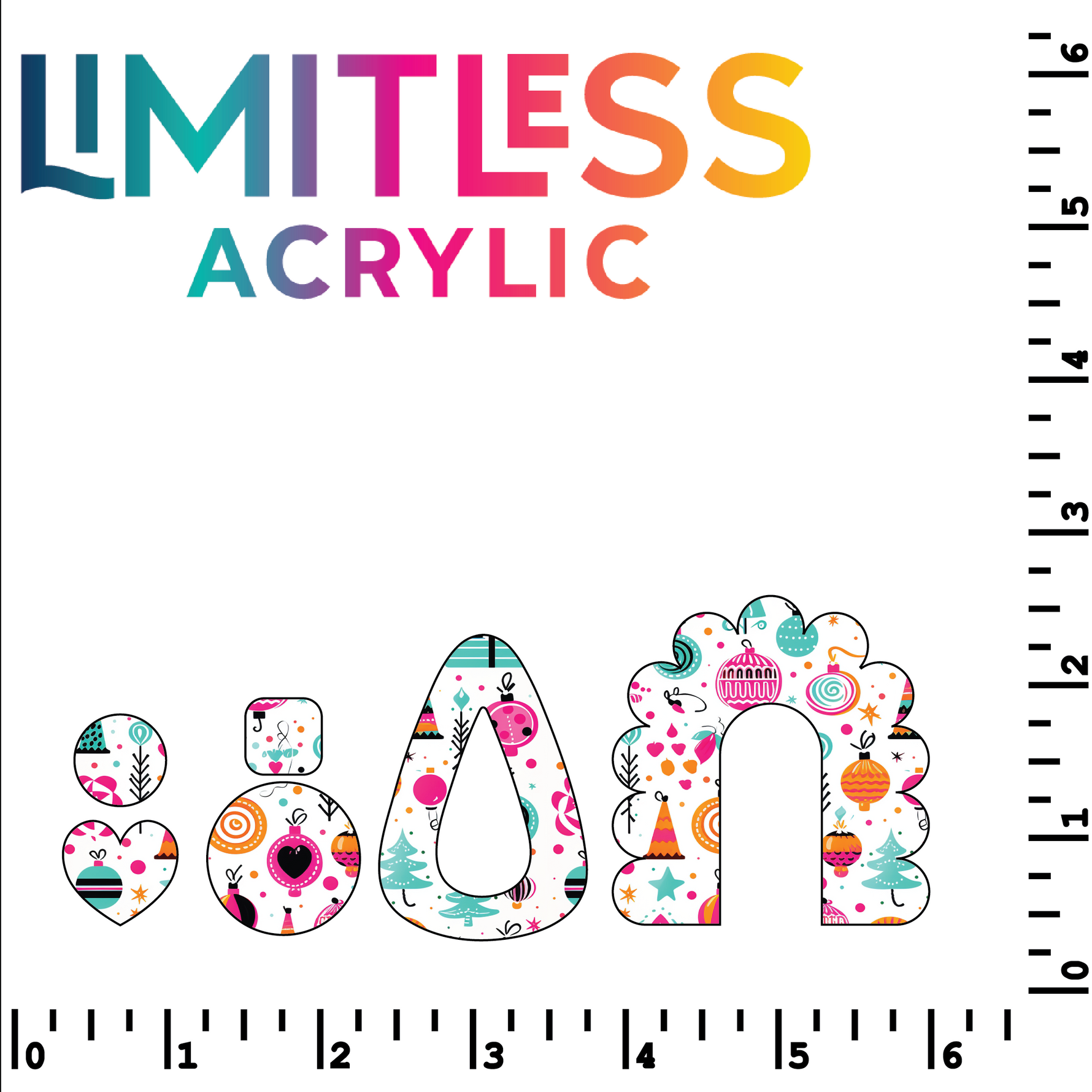 P1435 | Neon Christmas Ornaments Pattern Acrylic Sheets