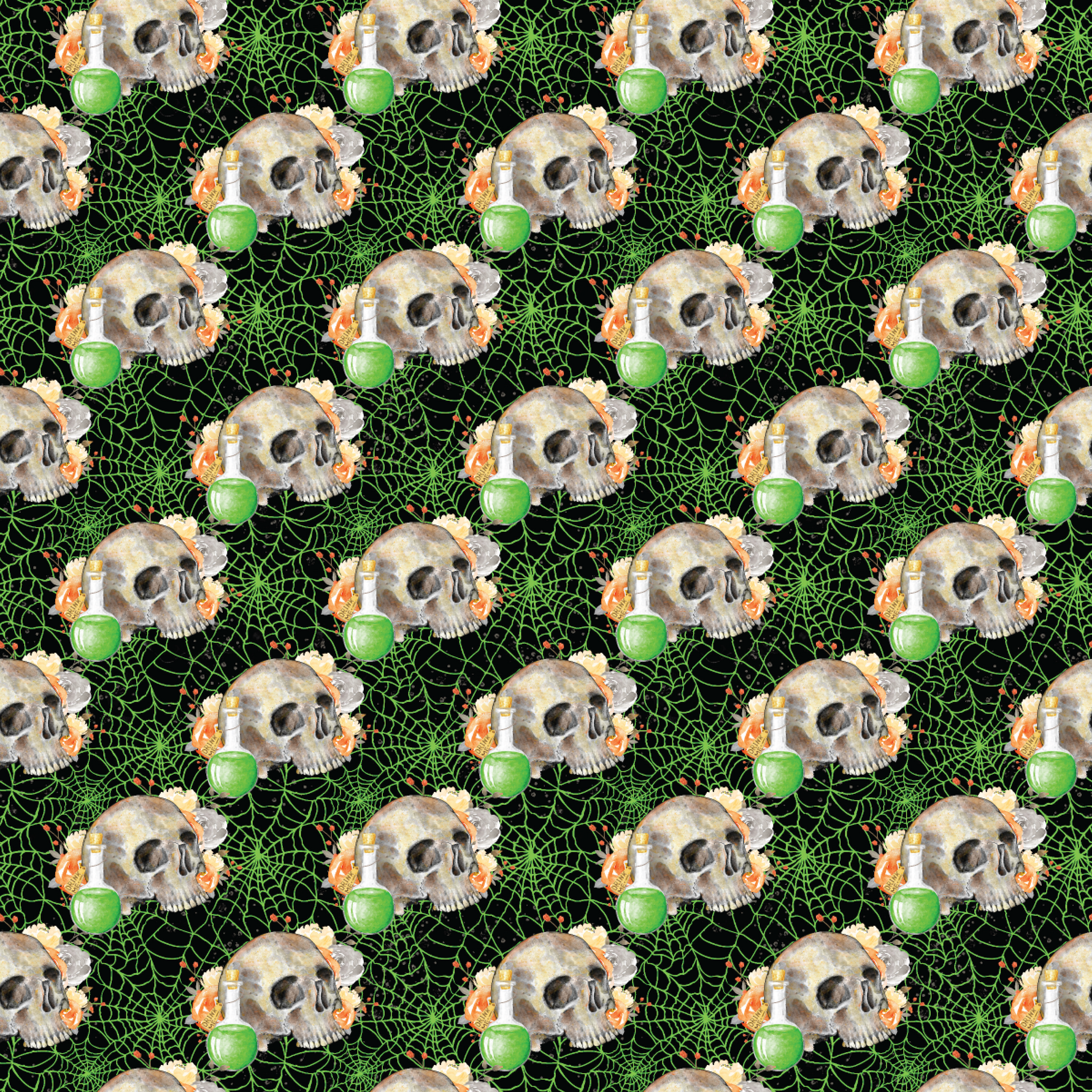 P1436 | Neon Green Halloween Pattern Acrylic Sheets