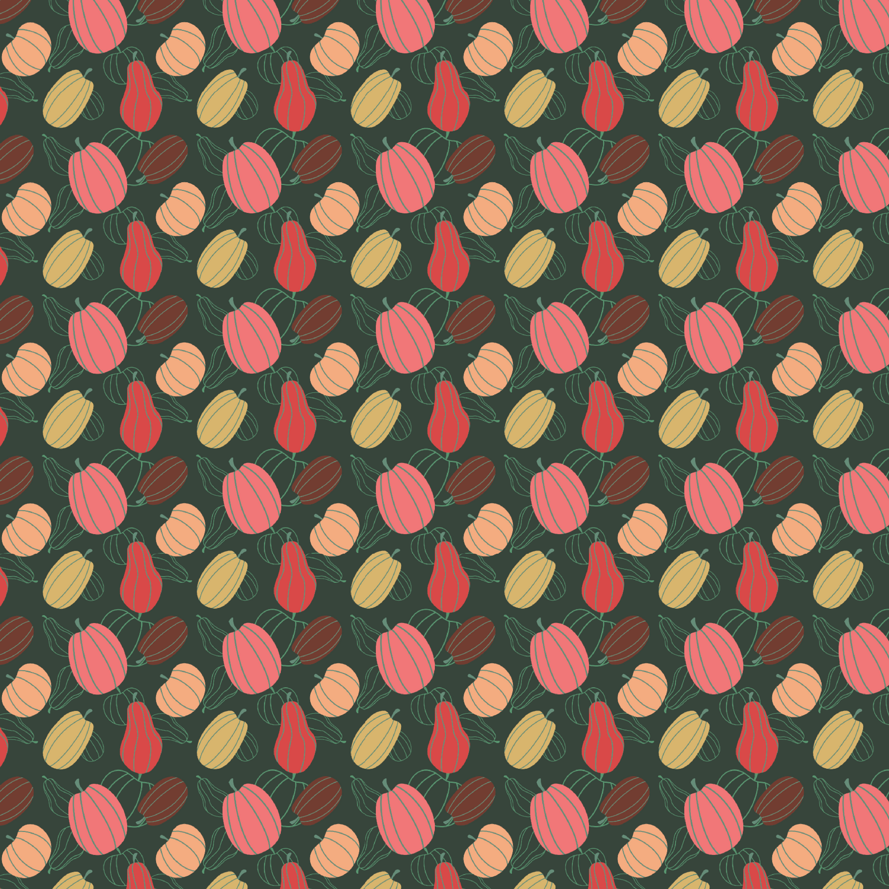 P1261 | Pumpkins on Green Pattern Acrylic Sheets
