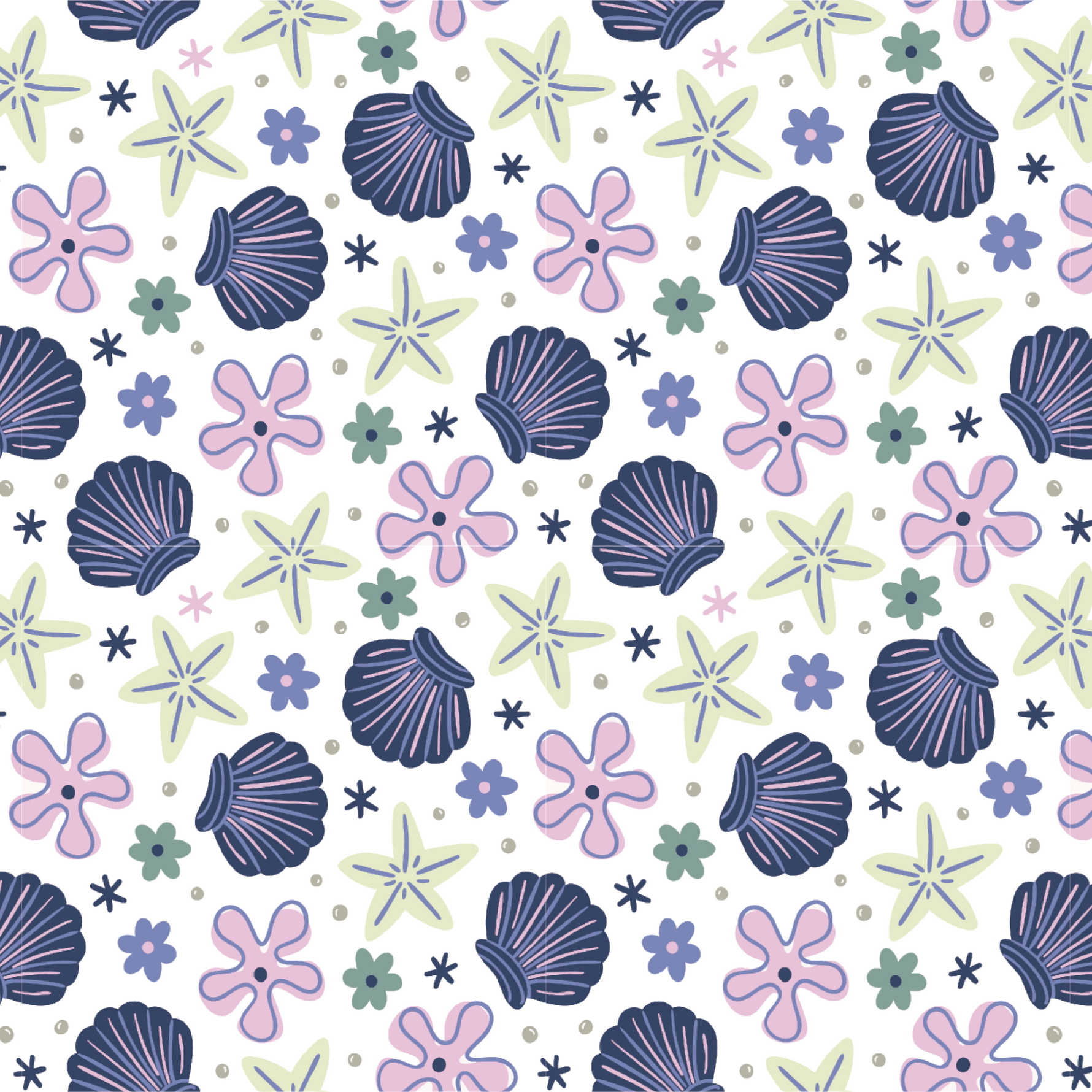 P1459 | Purple Seashells 01 Pattern Acrylic Sheets